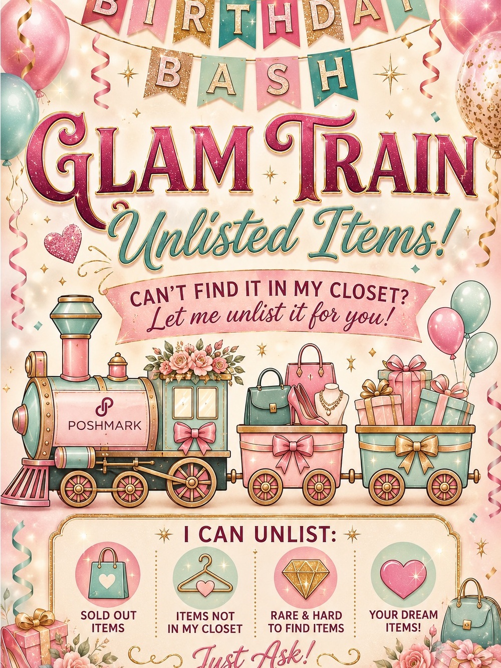 Glam Bash Train Unlisted Items *You Won*